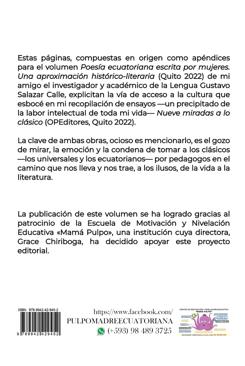 Contraportada: Seis miradas a los clásicos ecuatorianos